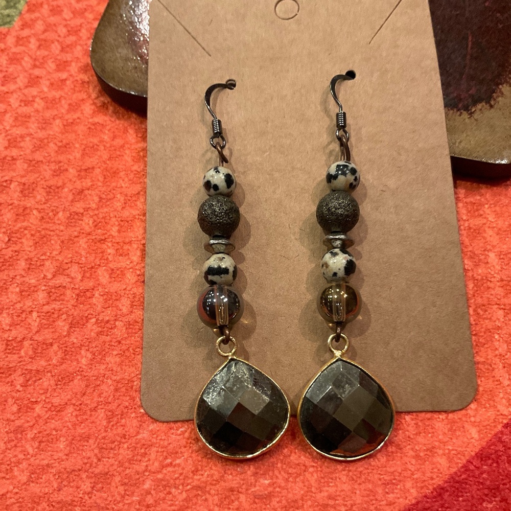 Earrings, 2 inch drop